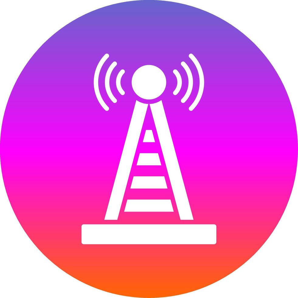 Radio Tower Glyph Gradient Circle Icon Design vector