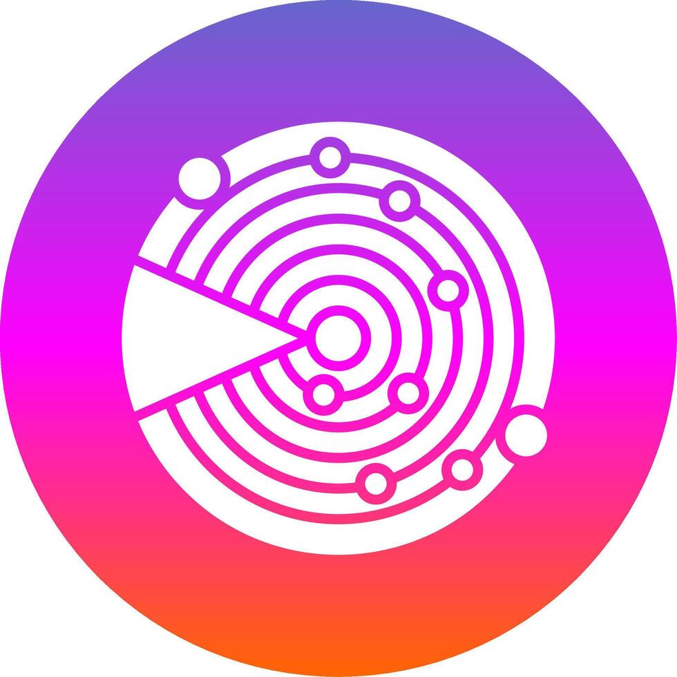 Sonar Glyph Gradient Circle Icon Design vector