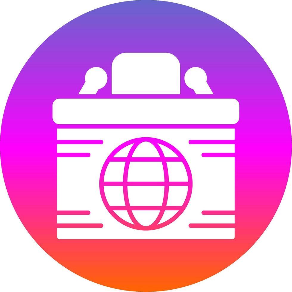 Desk Glyph Gradient Circle Icon Design vector