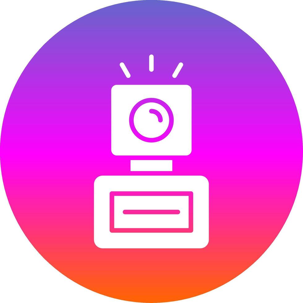 Camera Flash Glyph Gradient Circle Icon Design vector