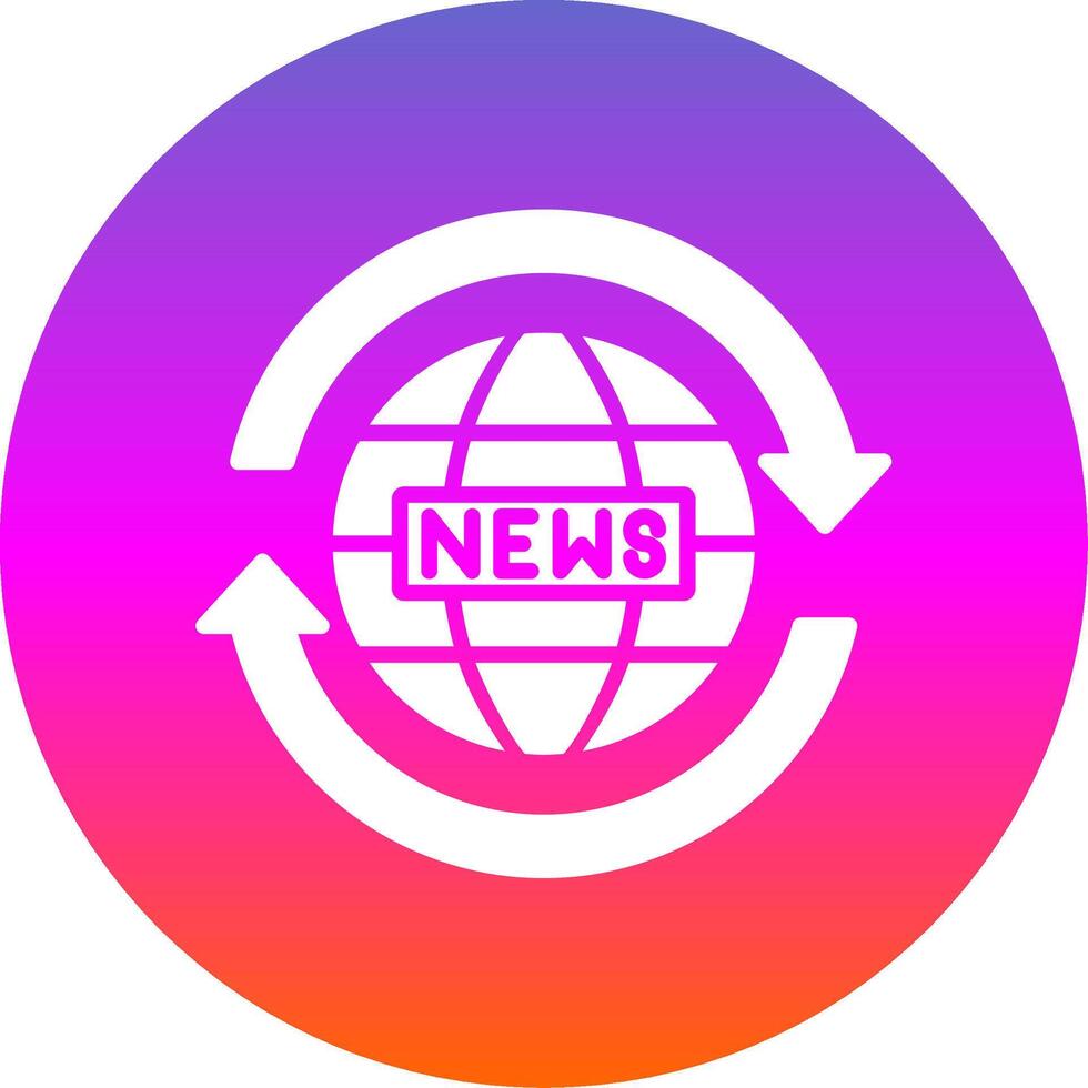 News Report Glyph Gradient Circle Icon Design vector
