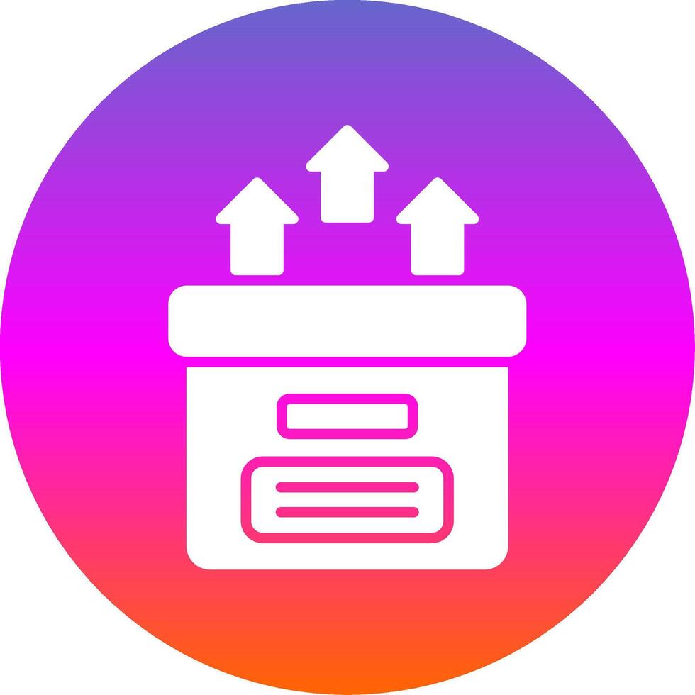Storage Box Glyph Gradient Circle Icon Design vector