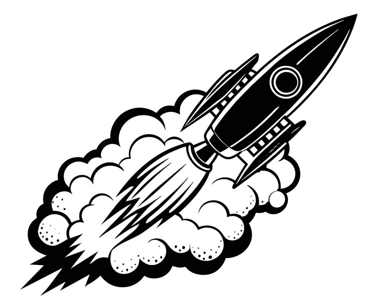 illustration Rocket icon vector