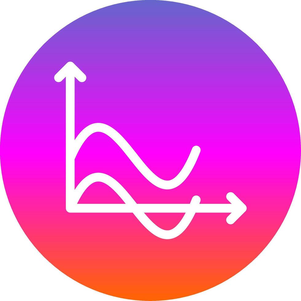 Wave Chart Glyph Gradient Circle Icon Design vector