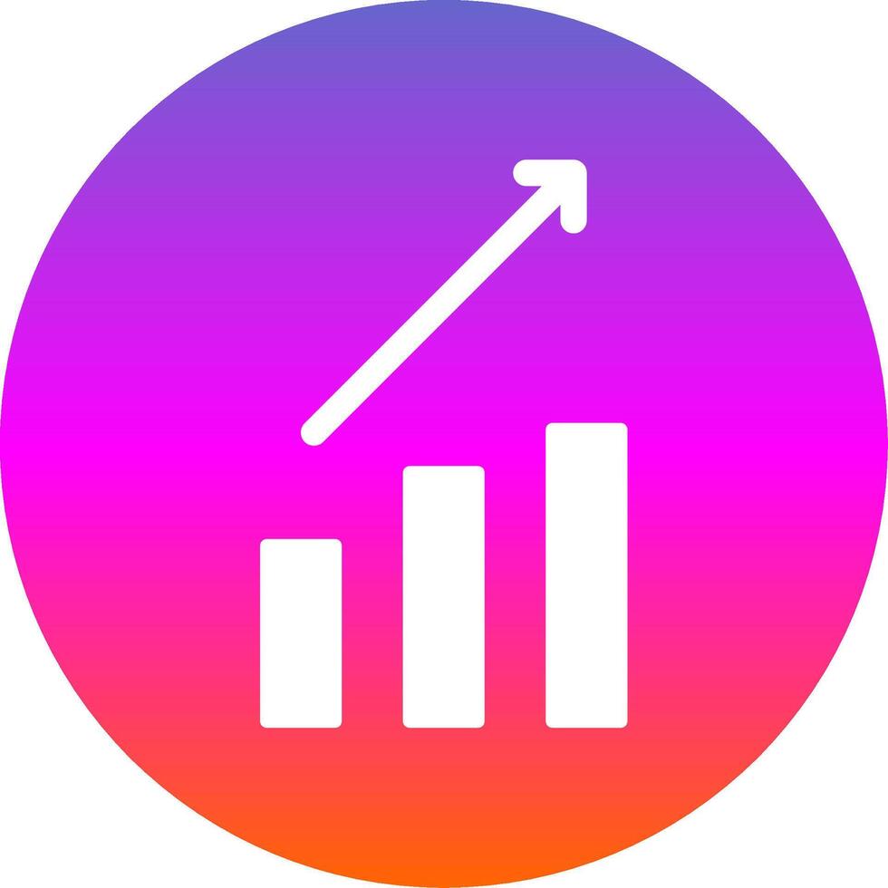 Arrow Chart Glyph Gradient Circle Icon Design vector