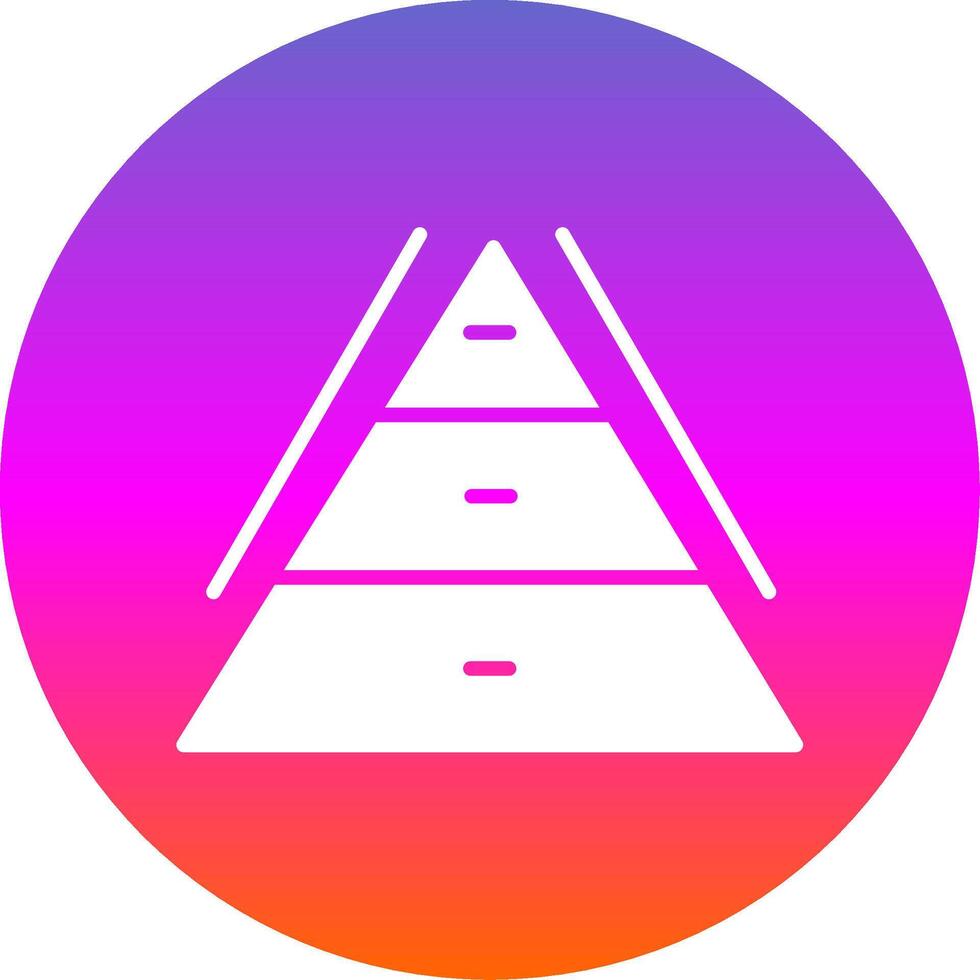 Pyramid Chart Glyph Gradient Circle Icon Design vector