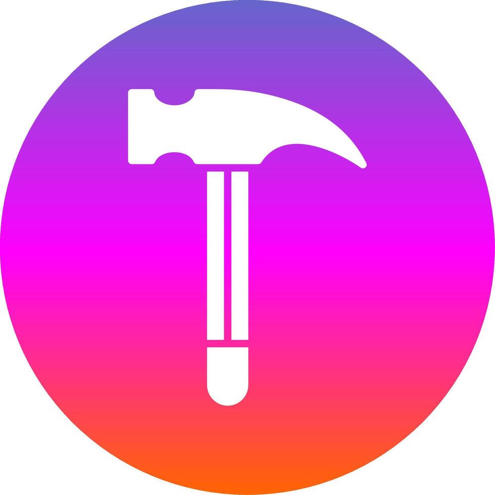 Hammer Glyph Gradient Circle Icon Design vector