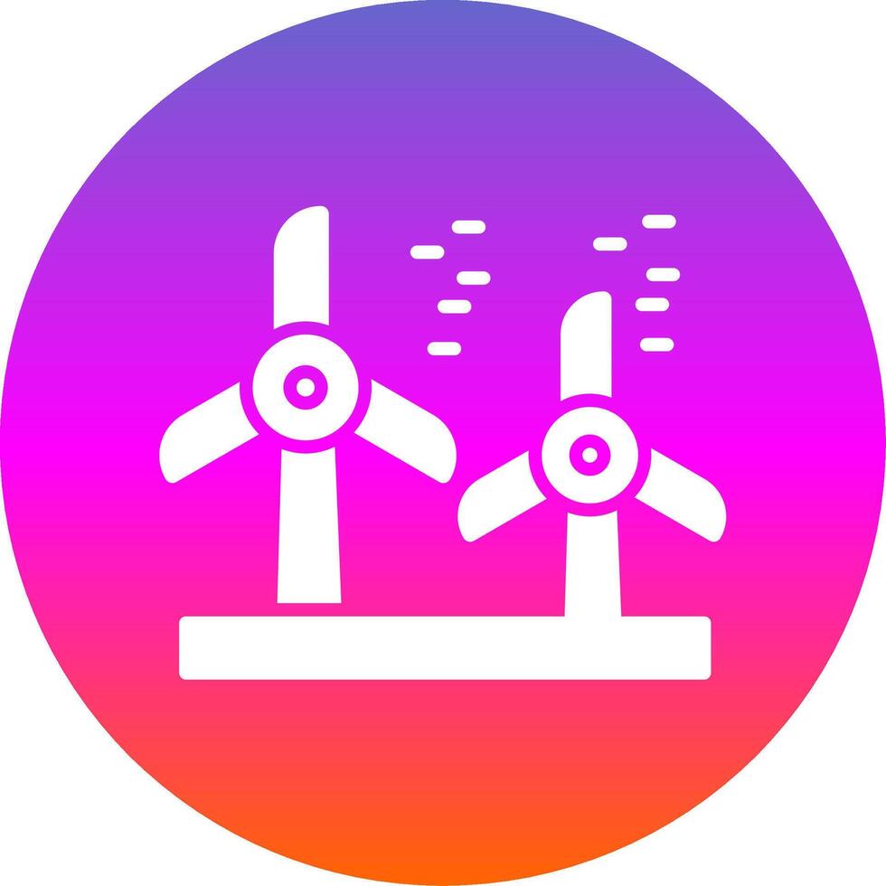 Wind Turbine Glyph Gradient Circle Icon Design vector