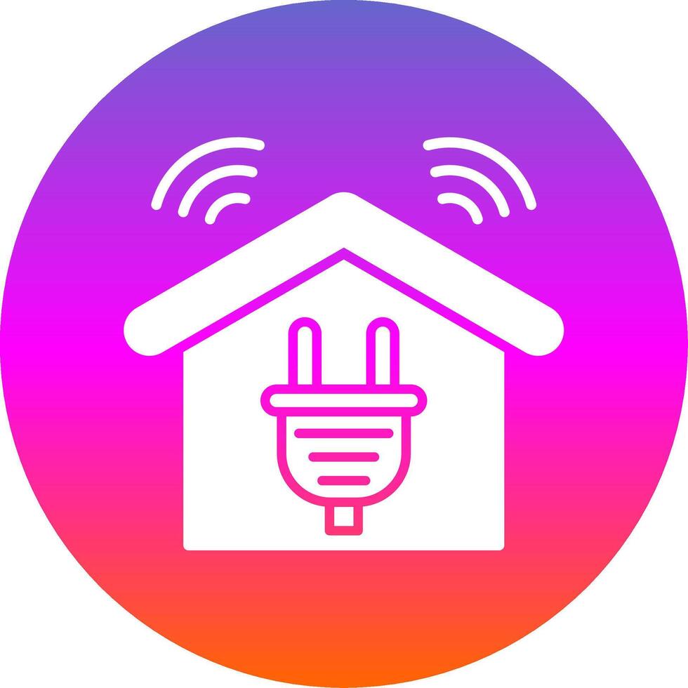 Smart Home Glyph Gradient Circle Icon Design vector