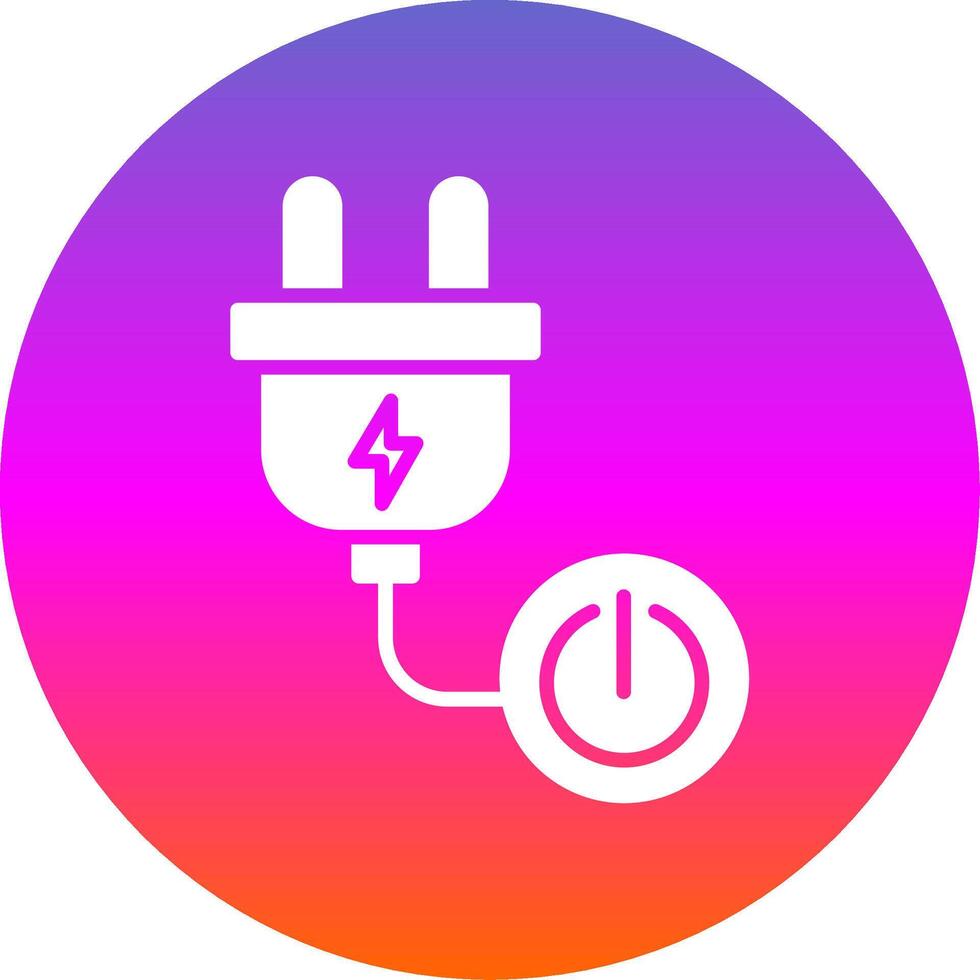 Power Button Glyph Gradient Circle Icon Design vector