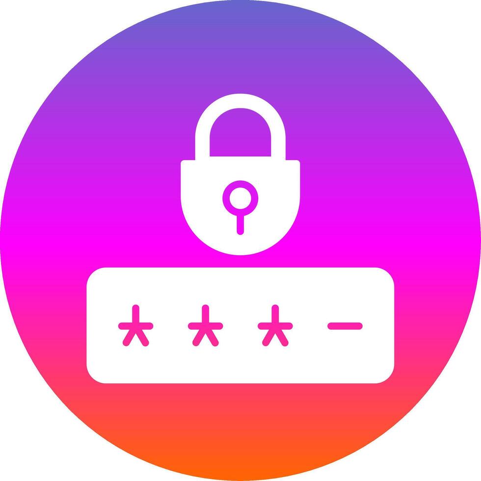 Password Glyph Gradient Circle Icon Design vector