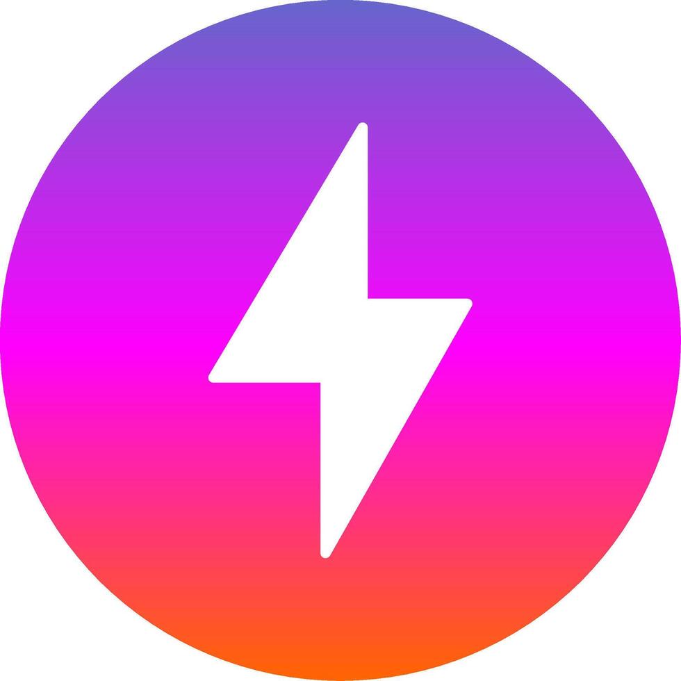 Thunder Bolt Glyph Gradient Circle Icon Design vector