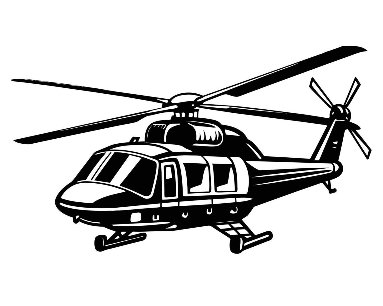 Black image of a plane helicopter vector