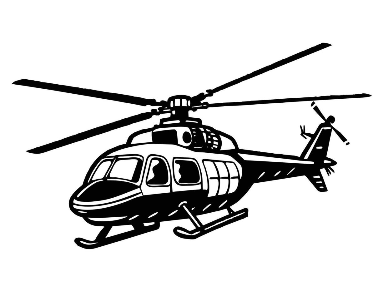 Black image of a plane helicopter vector