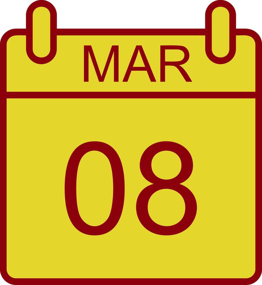 marzo Clásico icono diseño vector