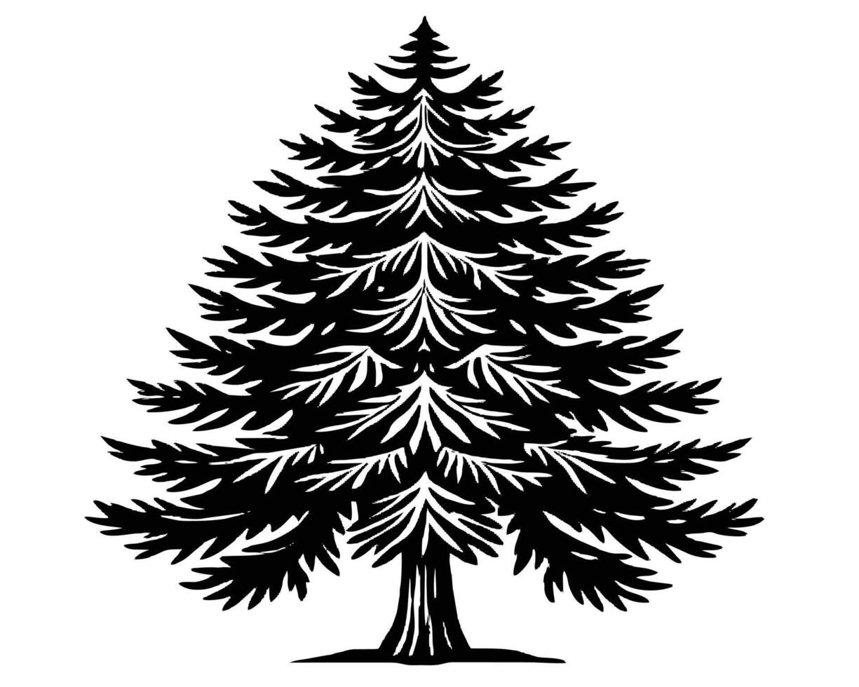 Pine tree silhouette illustration vector