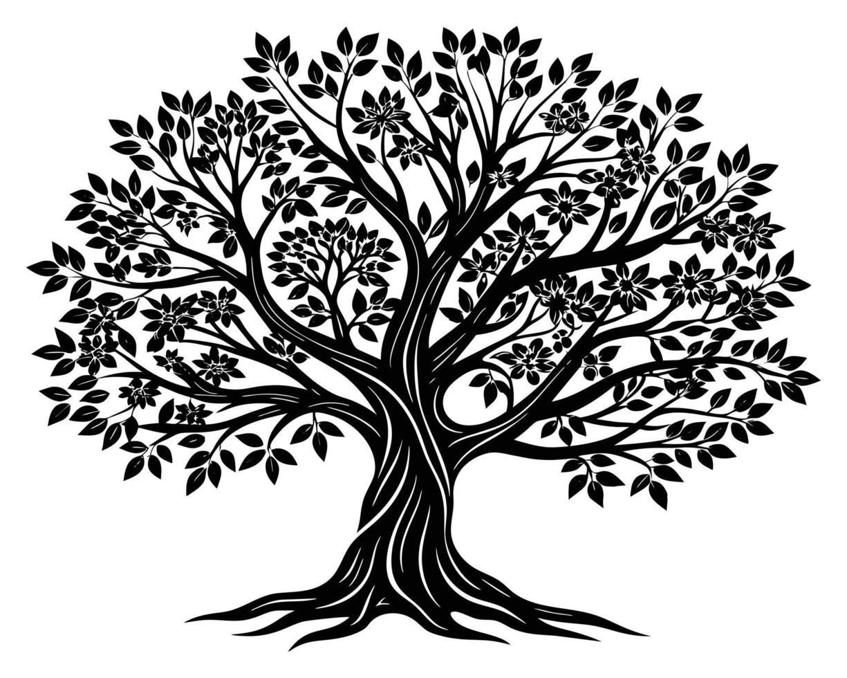 Tree silhouette icon illustration vector