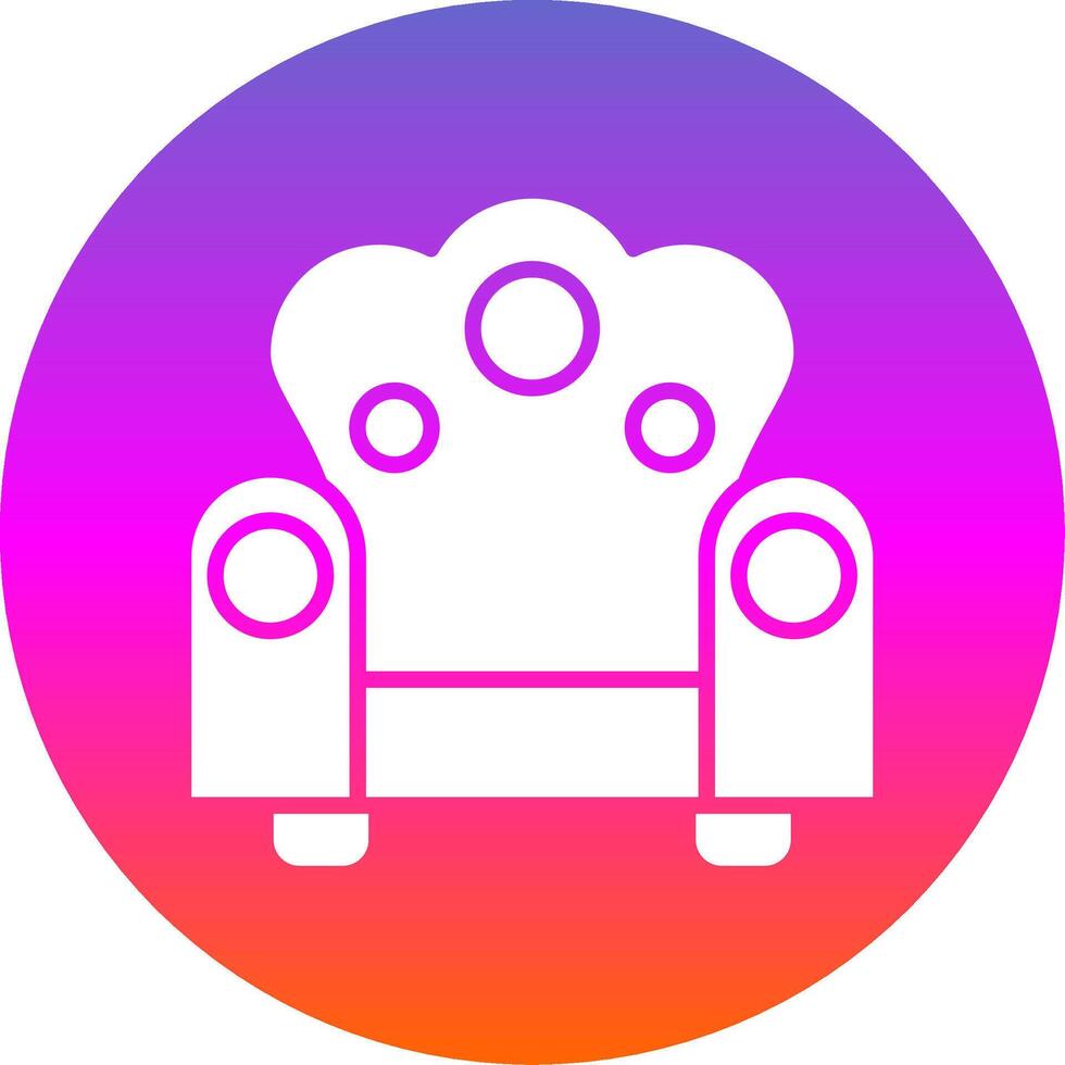 Throne Glyph Gradient Circle Icon Design vector
