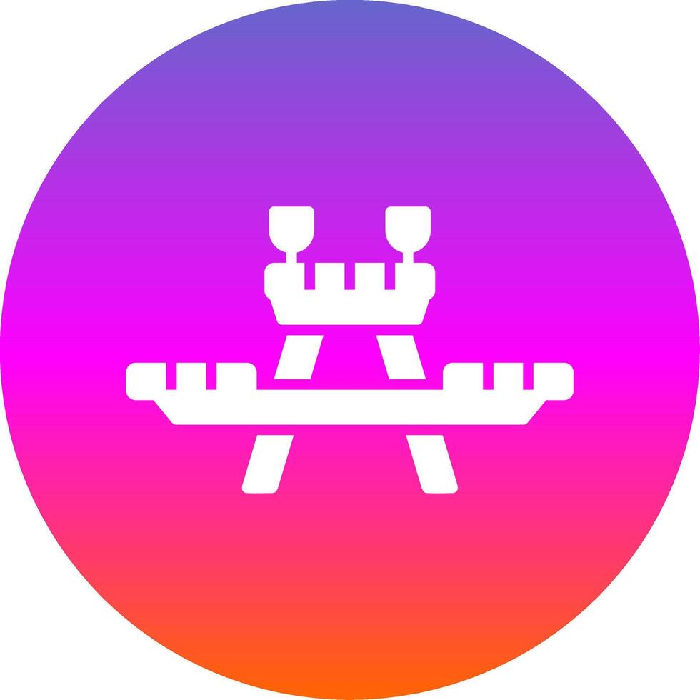 Picnic Table Glyph Gradient Circle Icon Design vector
