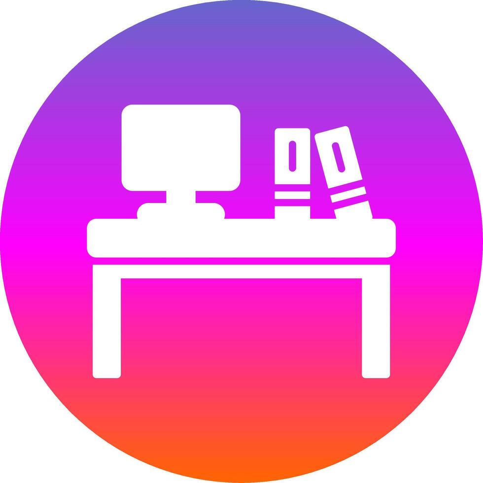 Desk Glyph Gradient Circle Icon Design vector