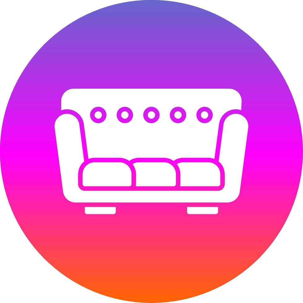 Sofa Glyph Gradient Circle Icon Design vector