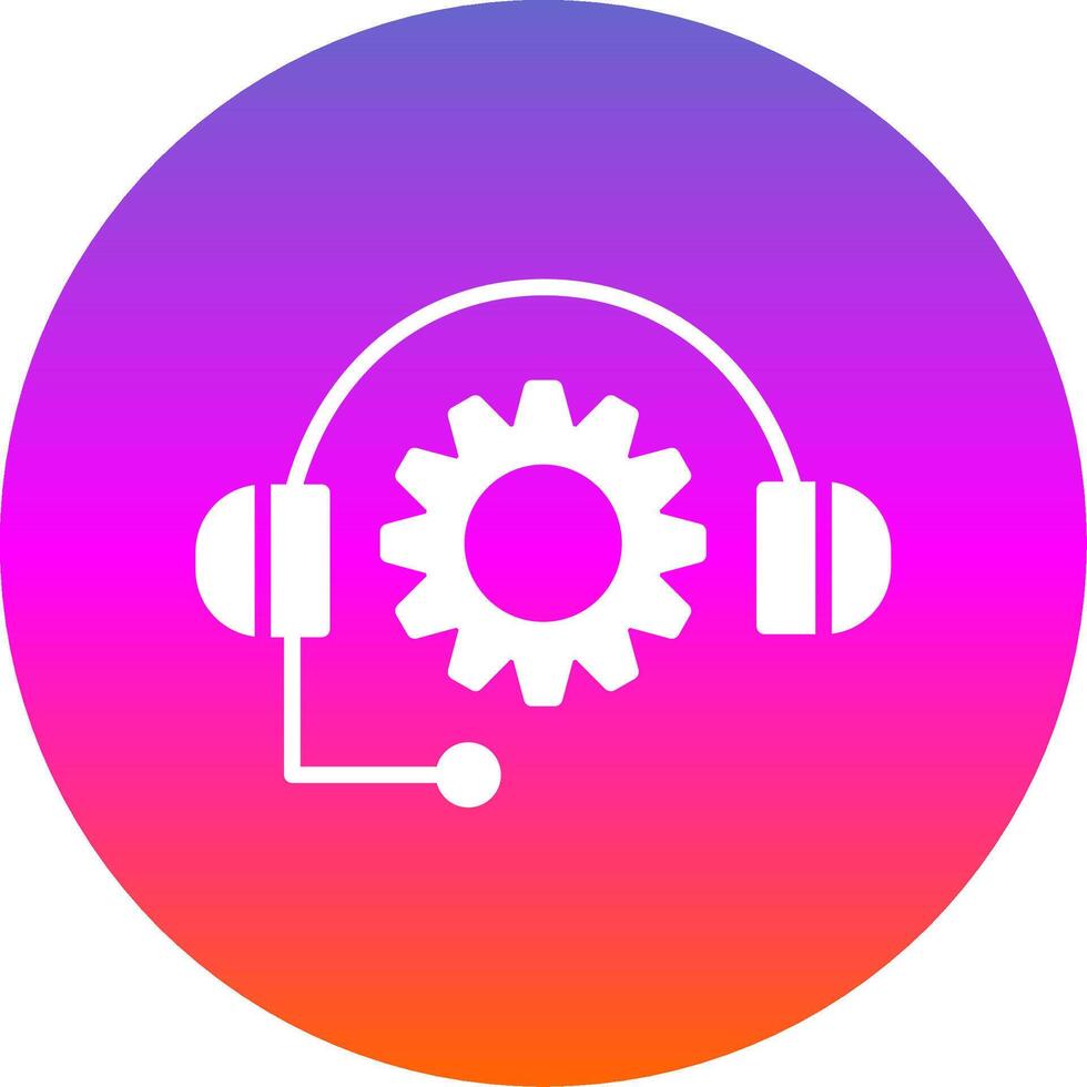 Support Glyph Gradient Circle Icon Design vector