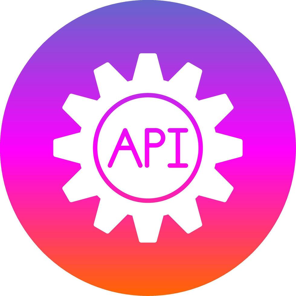 Api Glyph Gradient Circle Icon Design vector