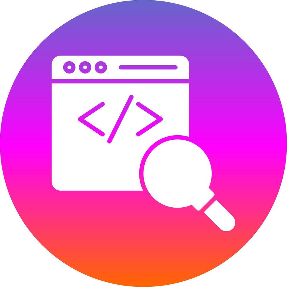 código revisión glifo degradado circulo icono diseño vector