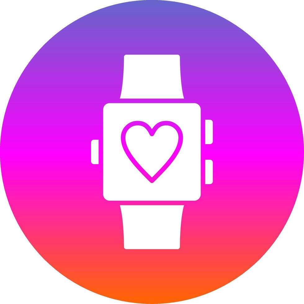 Smartwatch Glyph Gradient Circle Icon Design vector