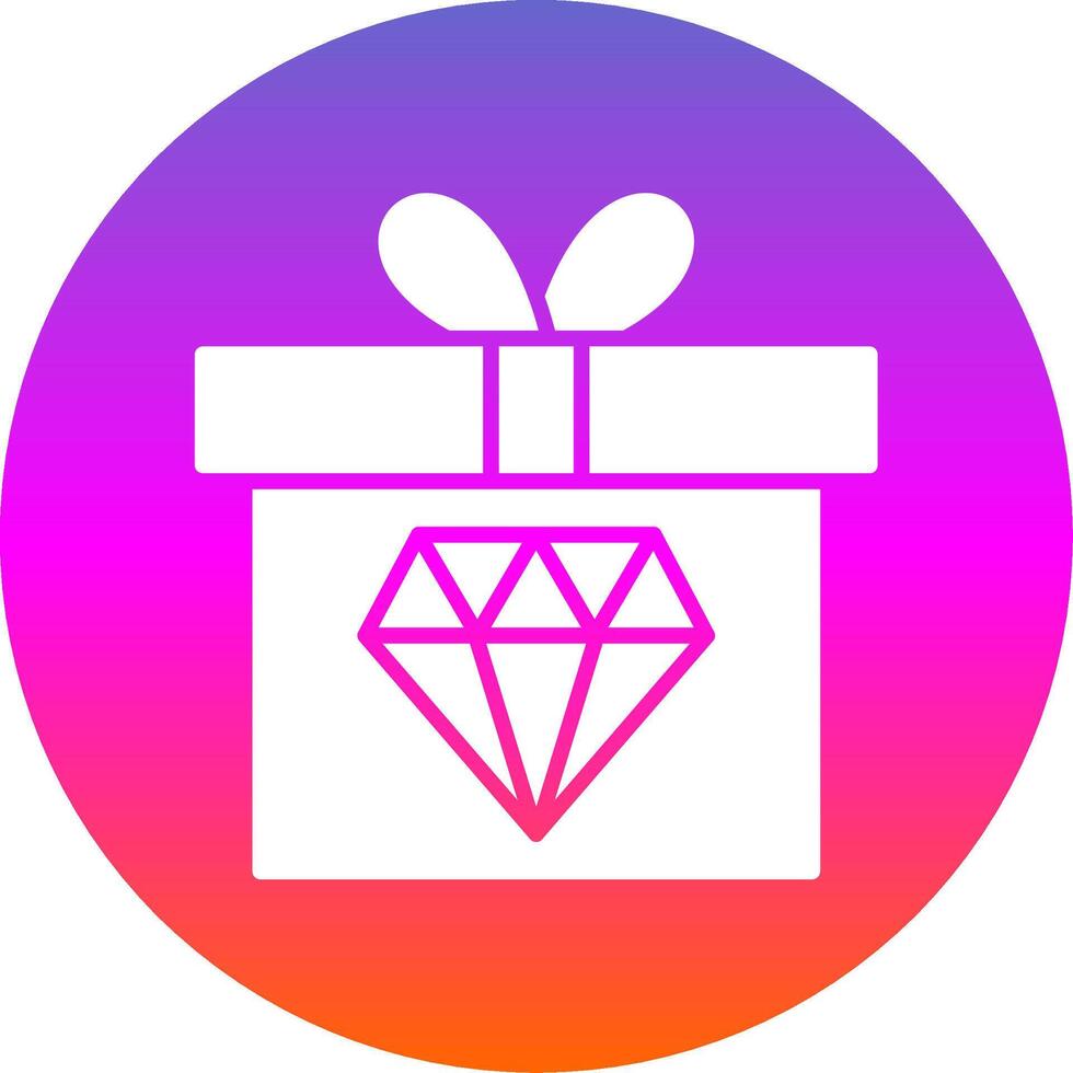 Diamond Glyph Gradient Circle Icon Design vector