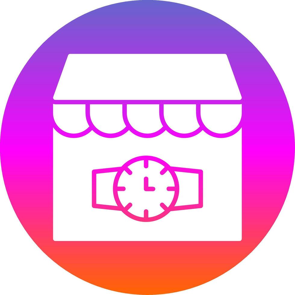 Watch Shop Glyph Gradient Circle Icon Design vector