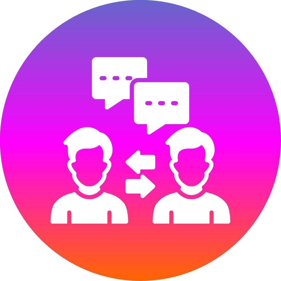 Communication Glyph Gradient Circle Icon Design vector