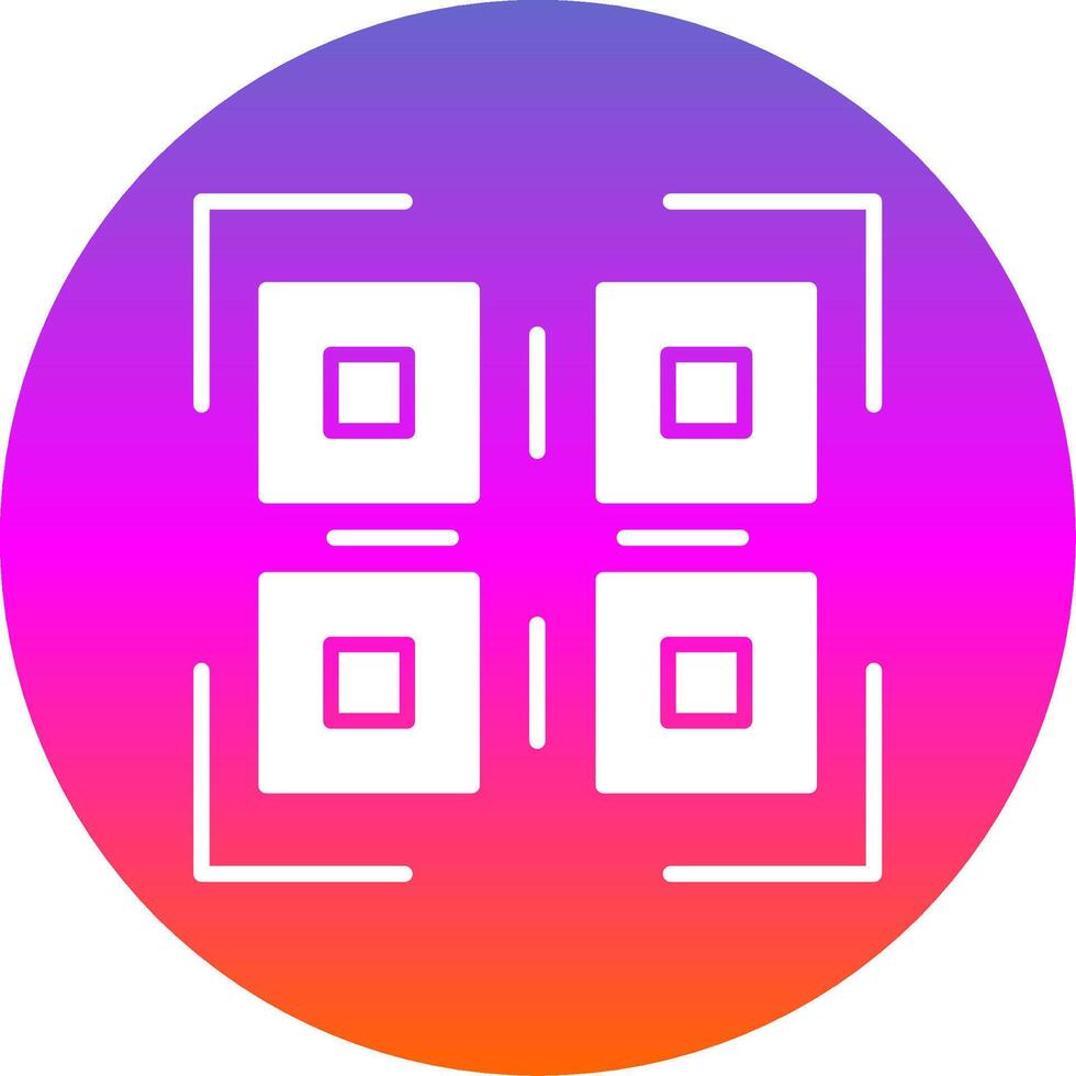 Qr Code Glyph Gradient Circle Icon Design vector