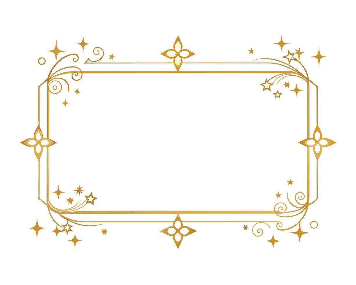 Drawing Golden European Pattern Border Photo Frame vector