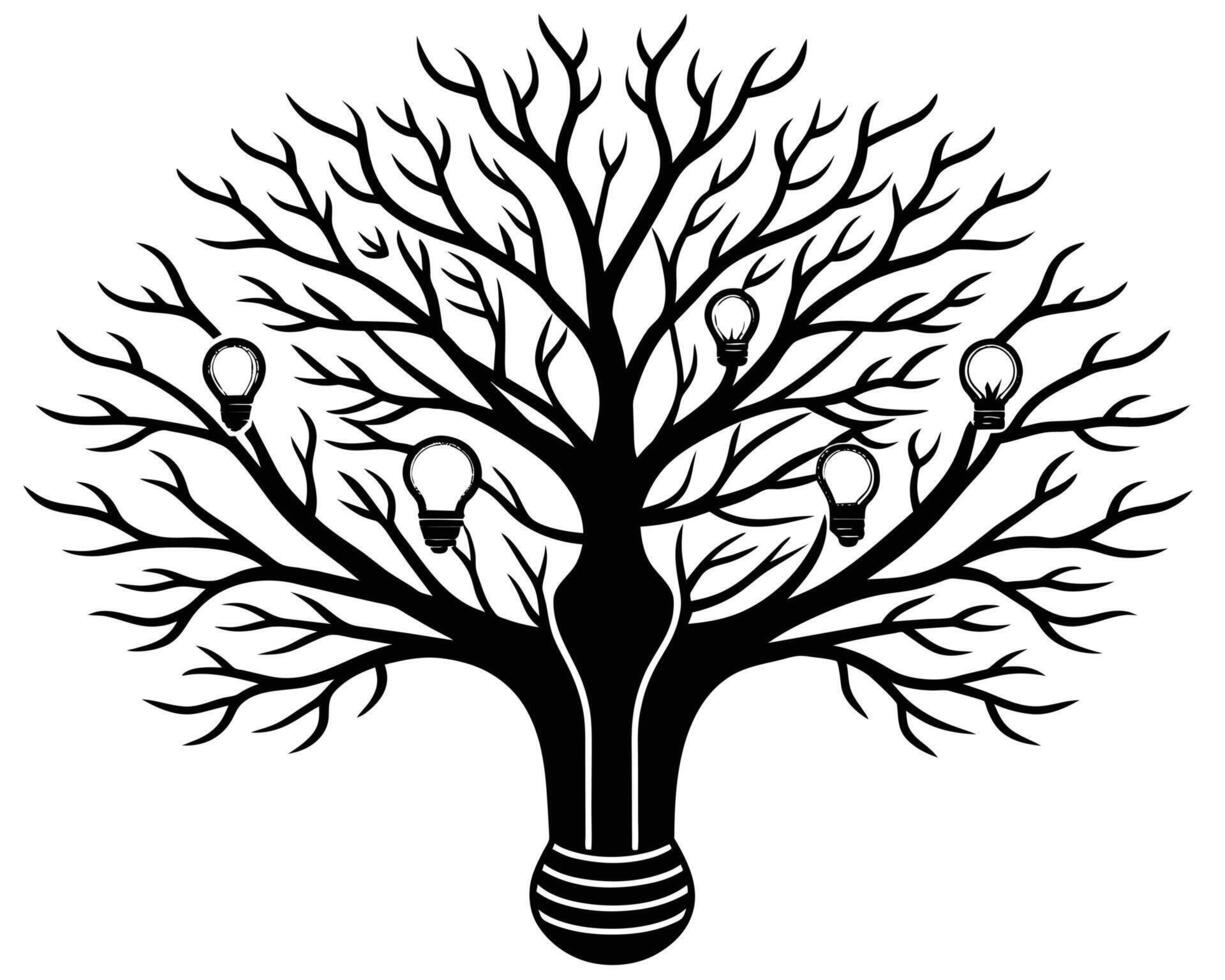 árbol silueta icono ilustración vector