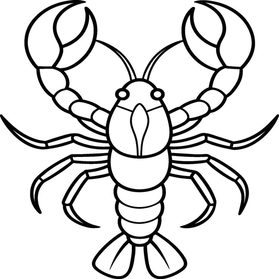 Lobsters line art. Lobsters fish coloring pages for coloring book vector