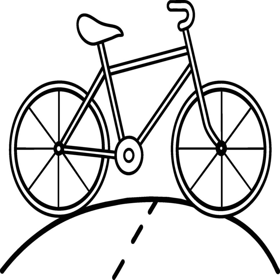 Bicycle coloring pages. Vehicles line art for coloring book vector