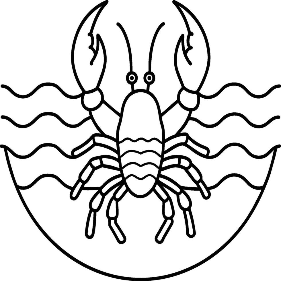 Lobsters line art. Lobsters fish coloring pages for coloring book vector