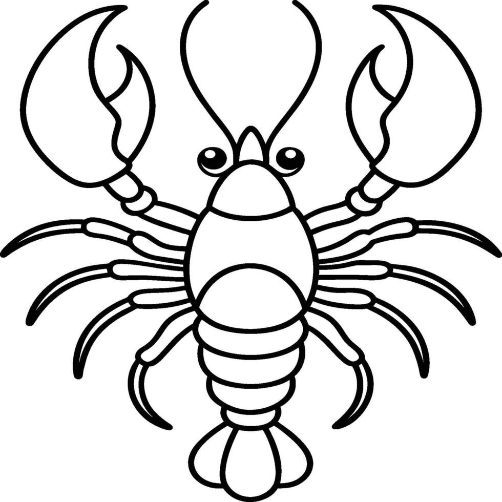 Lobsters line art. Lobsters fish coloring pages for coloring book vector