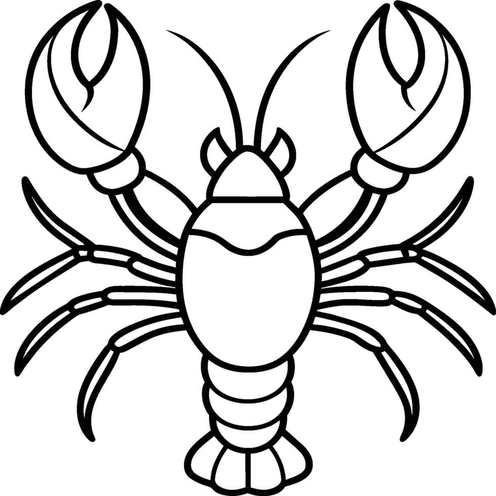 Lobsters line art. Lobsters fish coloring pages for coloring book vector