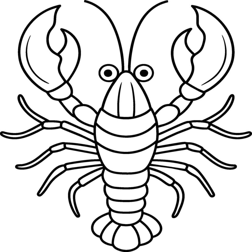 Lobsters line art. Lobsters fish coloring pages for coloring book vector