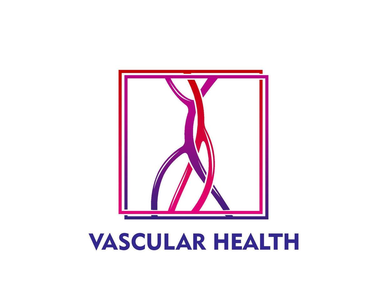 Vein vascular artery health icon, medical therapy vector