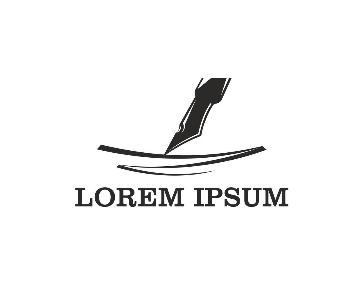 Feather pen quill icon, law, notary office, writer vector