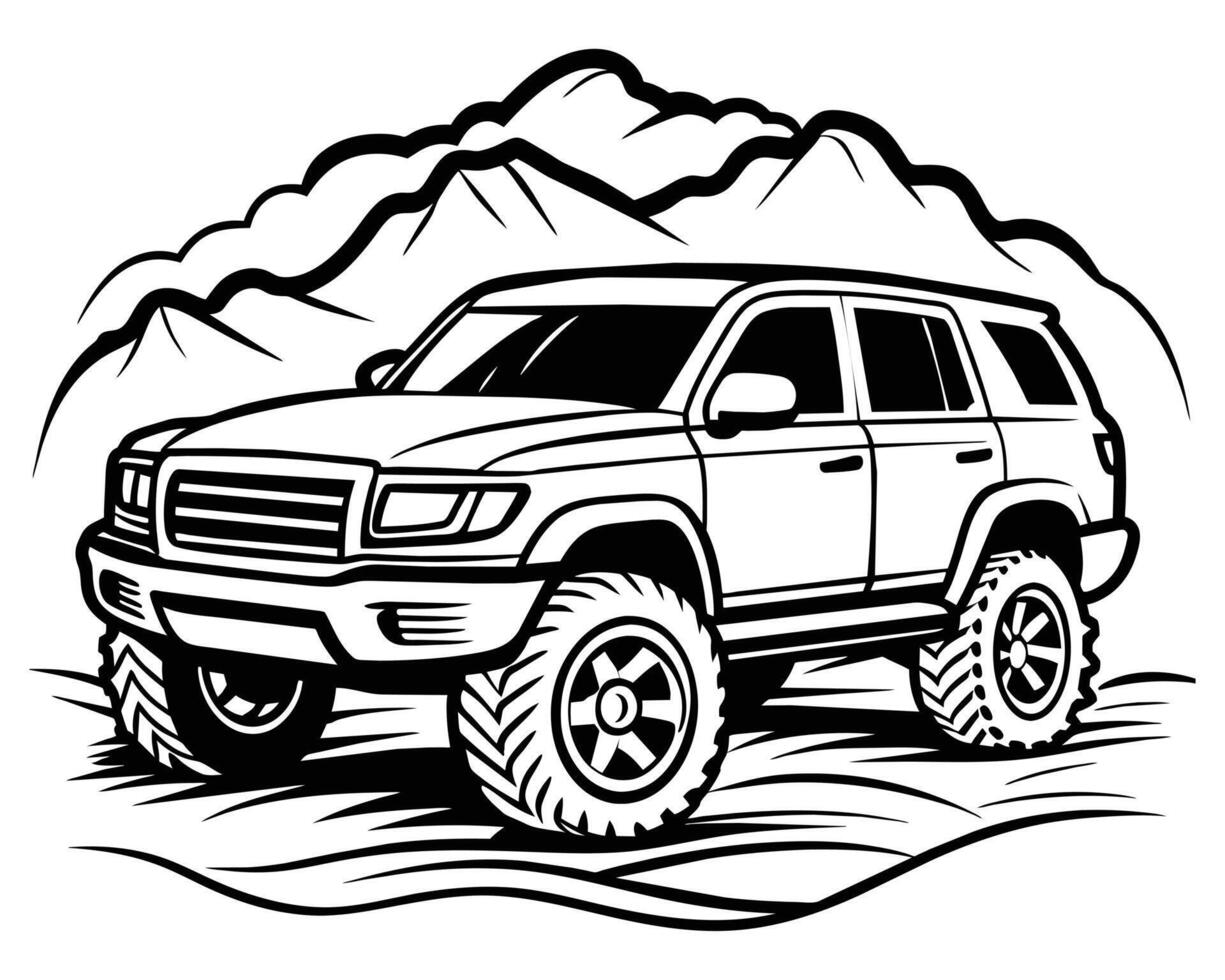 Jeep Car outline vector