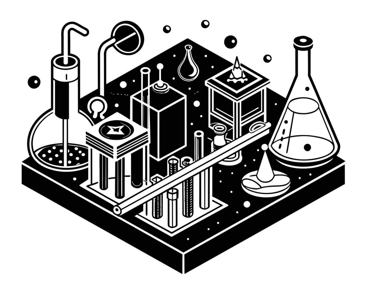 Science lab table vector
