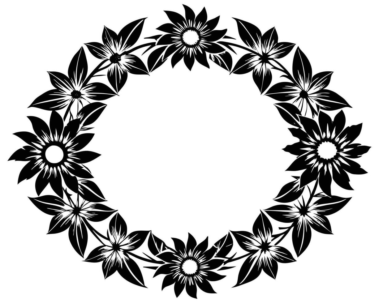 Floral frame and wreath element for wedding vector