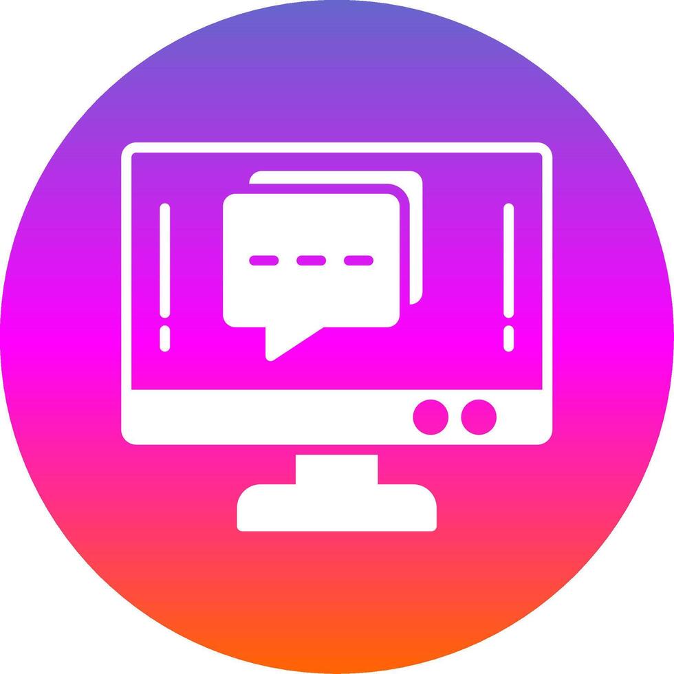Info Chat Glyph Gradient Circle Icon Design vector