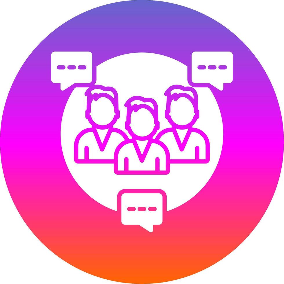 Seo Group Chat Glyph Gradient Circle Icon Design vector