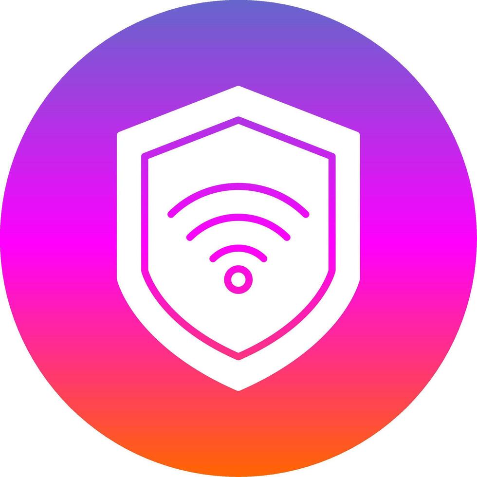 Wifi Security Glyph Gradient Circle Icon Design vector