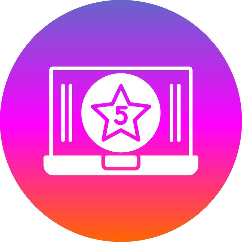 Five Star Content Glyph Gradient Circle Icon Design vector